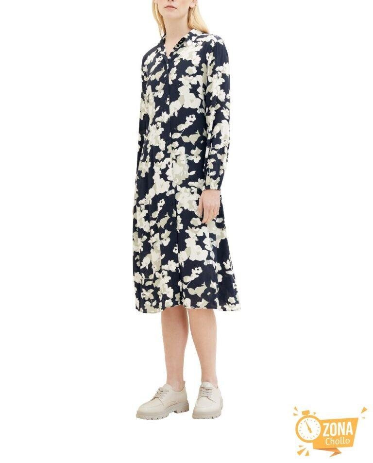 Vestido de mujer midi de manga larga de estampado de flores — 17,00€ € -81%