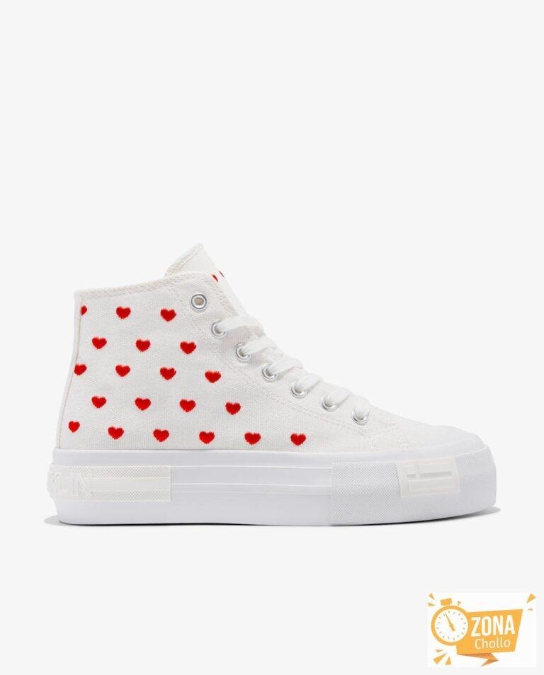 Zapatillas altas de mujer con estampado corazones y plataforma… — 19,99 € -73%