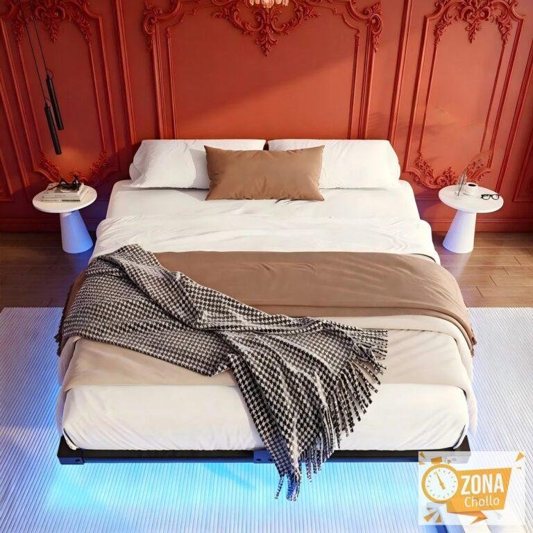 Base de Cama Flotante Doble con Iluminación LED, Plataforma Metálica… — 71,51 €