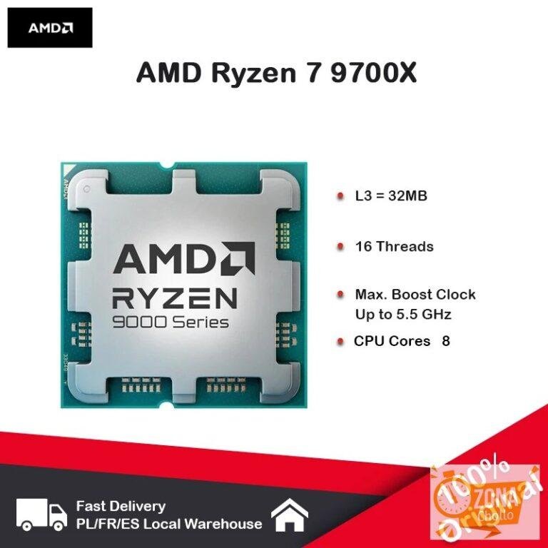 Procesador AMD Ryzen 7 9700X 5.5GHz 8 Núcleos 16 Hilos 40MB Memoria… — 254,60 €