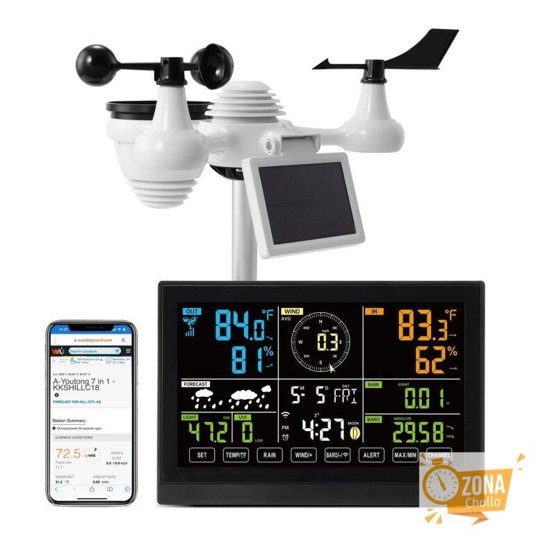 Estación Meteorológica Wi-Fi 7 en 1 SucceBuy con Pantalla a Color de… — 70,99 €