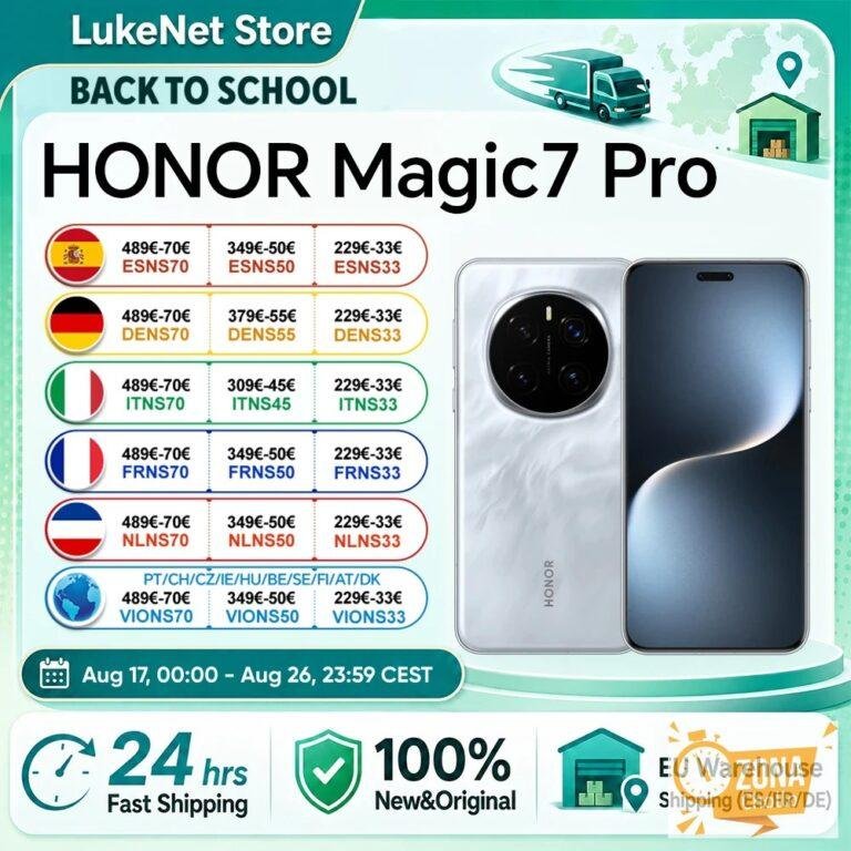 Teléfono Inteligente HONOR Magic7 Pro 5G, Snapdragon 8 Elite… — 637,03 €