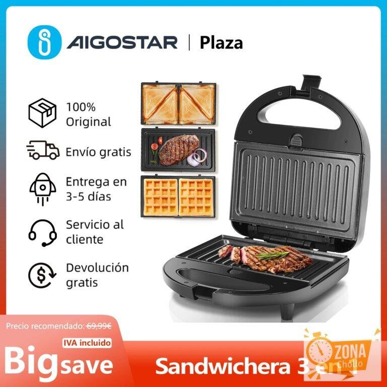 Sandwichera 3 en 1: Sandwichera Eléctrica, Grill y Gofrera, 3 Placas… — 22.84 EUR €