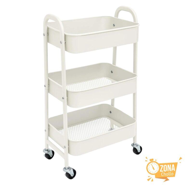 Carro de Almacenamiento Carrito Auxiliar con Ruedas Carro Cocina… — 12,58 €