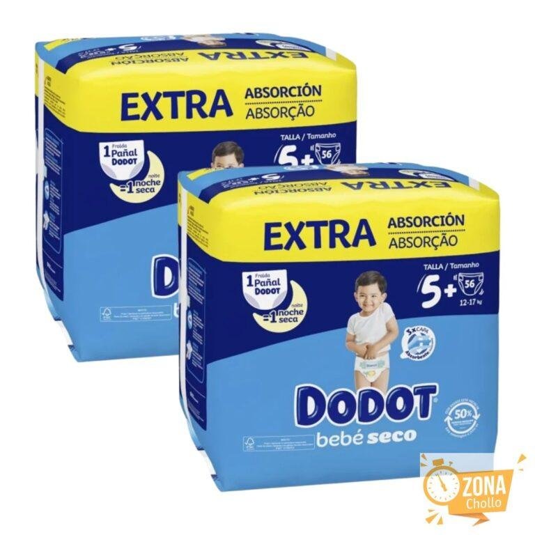 112ud Pañales DODOT Bebé seco talla 5+ de 12 a 17 kg – 112 unidades… — 44,95 €