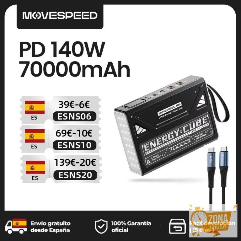 MOVESPEED Z70 Pro banco de energía de gran capacidad 140W carga… — 57,70 €