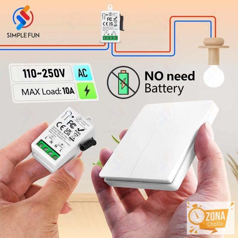 Interruptor de luz inalámbrico de 433mhz, 110V, 220V, 230V… — 4,29 €