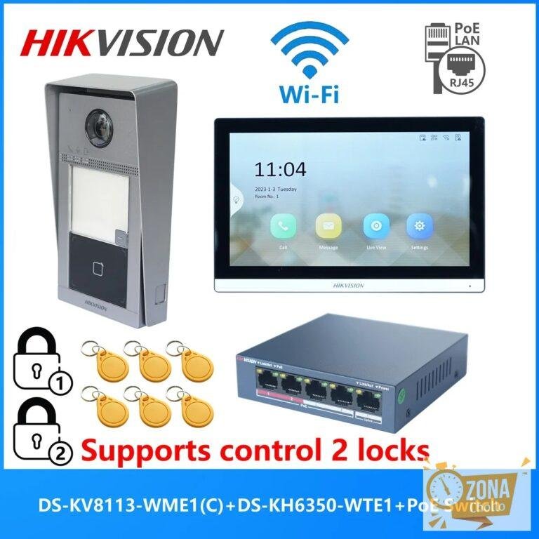 KIT de videoportero POE multilingüe Original HIKVISION, incluye… — 305,99 €