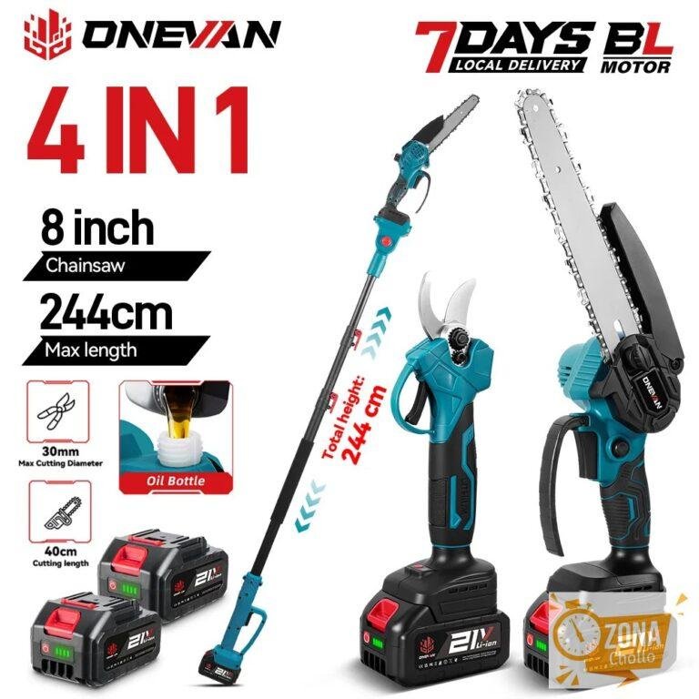 Motosierra y Podadora Eléctrica ONEVAN 5500W Sin Escobillas 4 en 1… — 82,99 €