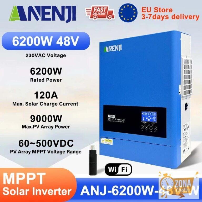ANENJI 6.2KW 48V Inversor Solar híbrido 230V sinusoidal pura fuera… — 246,21 €