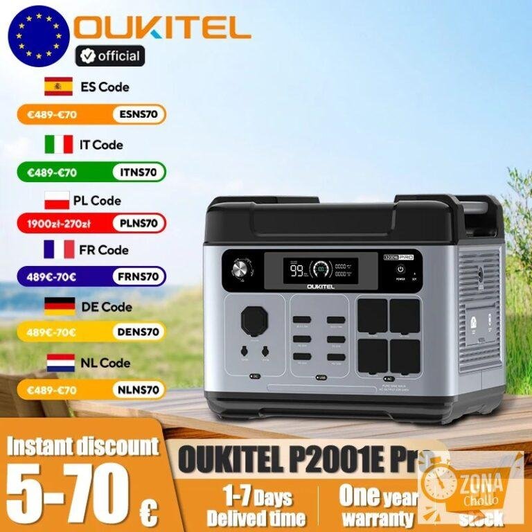 Estación de Energía Portátil OUKITEL P2001E Pro, 3200W de Potencia… — 701.32 EUR €