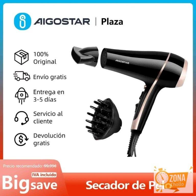Secador de Pelo Profesional, Iones Negativos, 2 Velocidades, 3… — 18,37 €