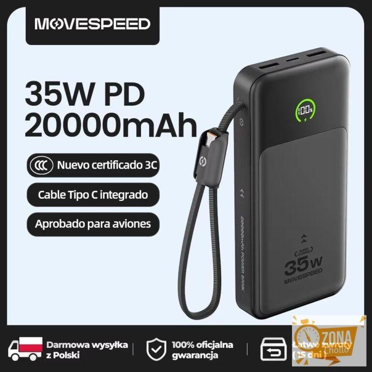 【CCC】MOVESPEED P20 Power Bank 20000mAh 35W PD Cargador rápido con… — 36,84 €