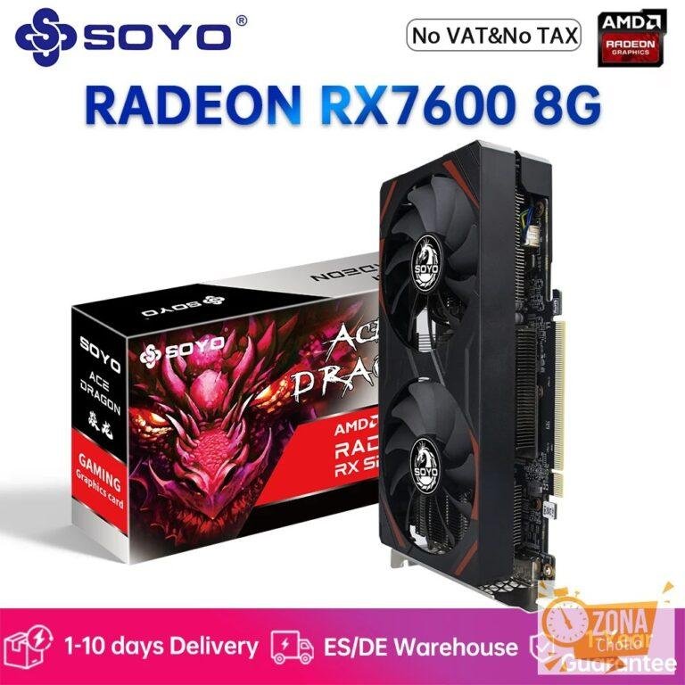 Tarjeta gráfica SOYO Radeon RX7600 8G Memoria de vídeo GDDR6 128… — 270.03 EUR €