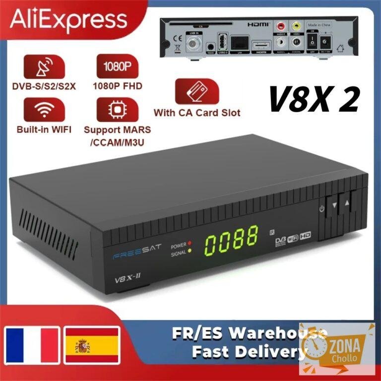Receptor de TV Satelital FREESAT V8X2 DVB-S/S2/S2X, HEVC H.265 con… — 55,43 €