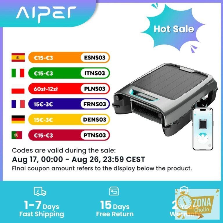 Robot Limpiafondos Solar EcoSurfer S2, Limpieza de Superficie 24/7… — 189,55 €