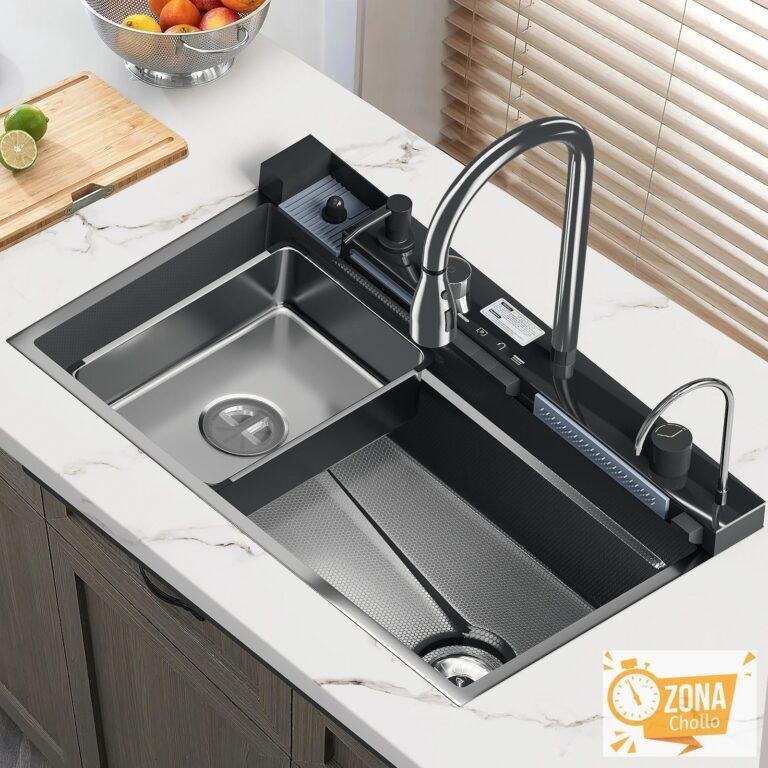 Fregadero de cocina de cascada de acero inoxidable 304, juego de… — 120.45 EUR €