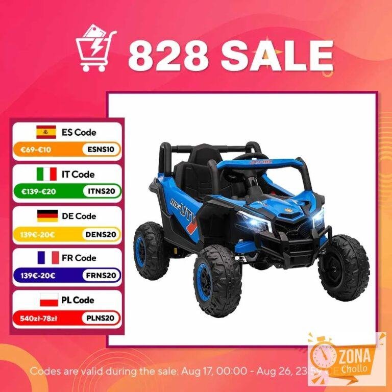 AIYAPLAY Coche Eléctrico para Niños UTV 12V con 2 Motores Control… — 131.48 EUR €
