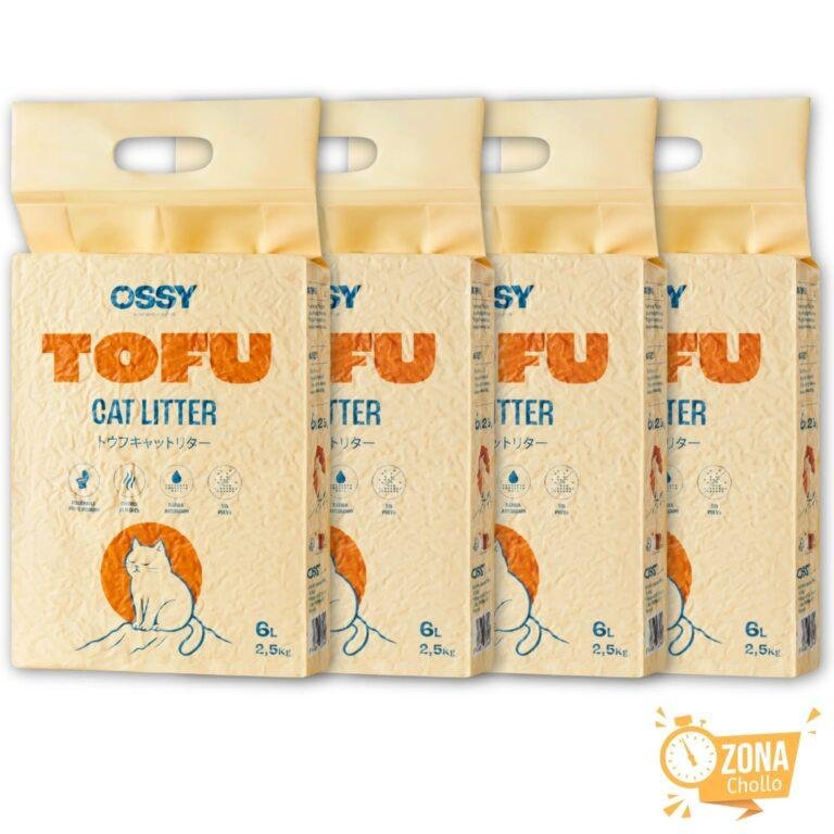 Arena de TOFU Pack x4 para Gatos Ossy 10Kg–24L Arena aglomerante… — 24.20 EUR €