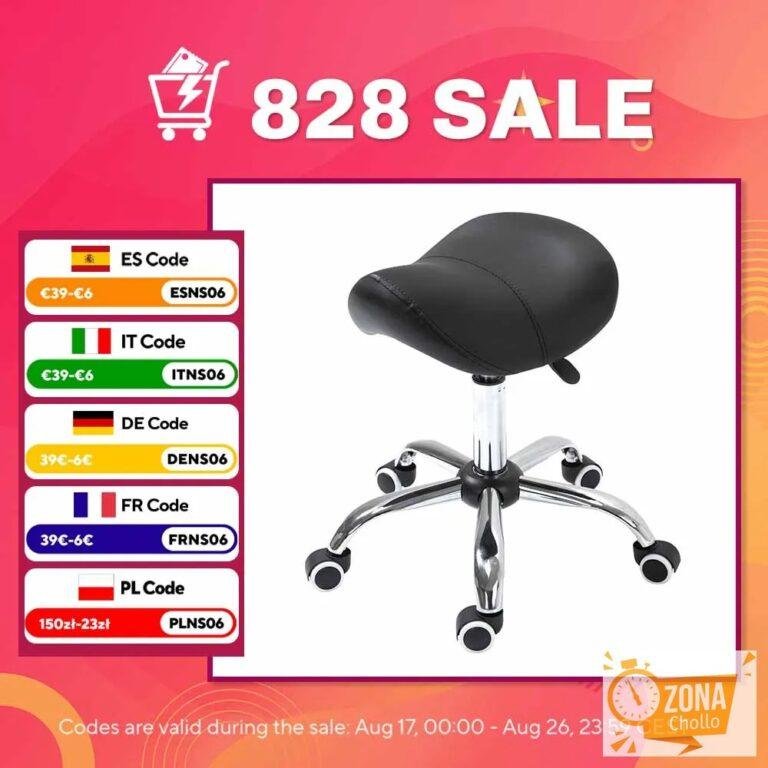 HOMCOM Silla Taburete Giratorio Silla de Esteticista Acolchada… — 37,83 €