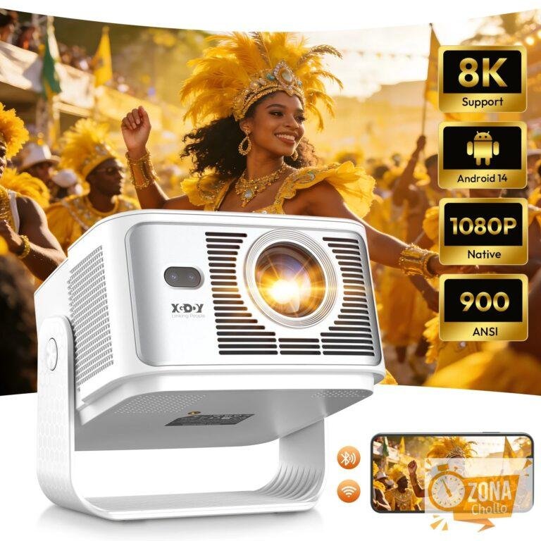 Proyector XGODY 900ANSI 8K, 2GB+16GB, Android 14.0, Gimbal 7… — 84.69 EUR €