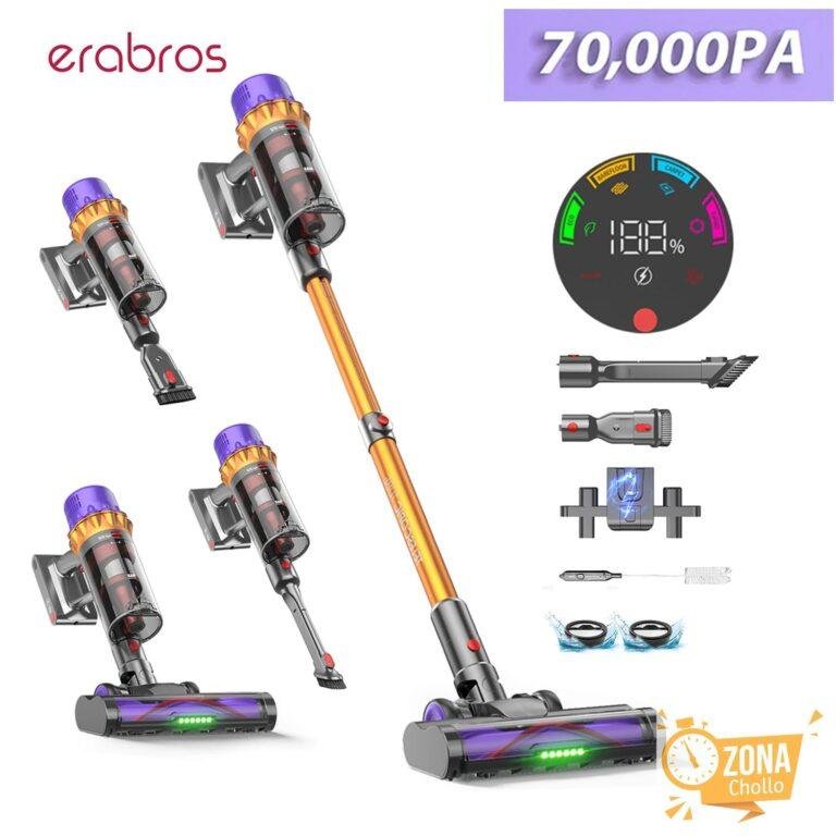Aspiradora inalámbrica erabros EV5, motor de 550W, succión de 70kPa… — 78,69 €