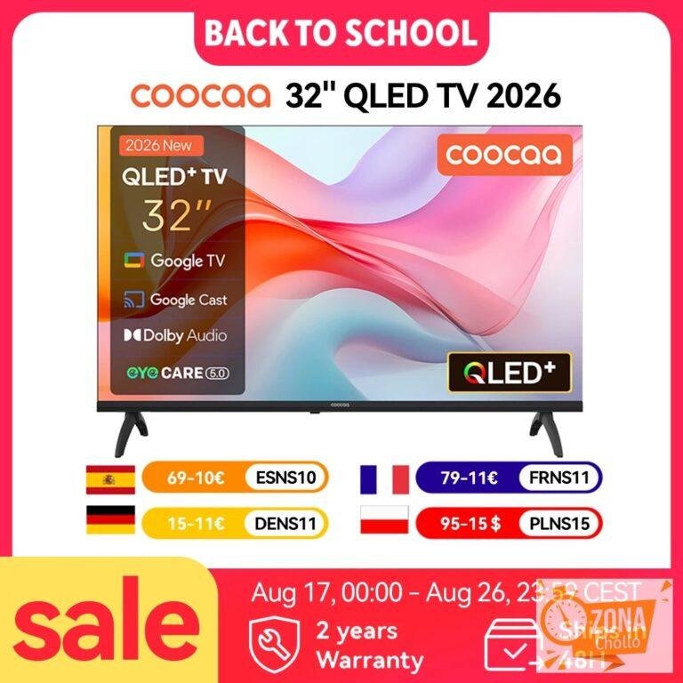 Televisor Inteligente QLED Coocaa de 32 Pulgadas – Google Cast… — 98.09 EUR €