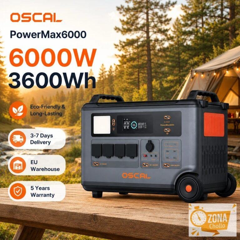 Estación de Energía Portátil OSCAL PowerMax6000 6000W 3600Wh LiFePO4… — 1569.68 EUR €