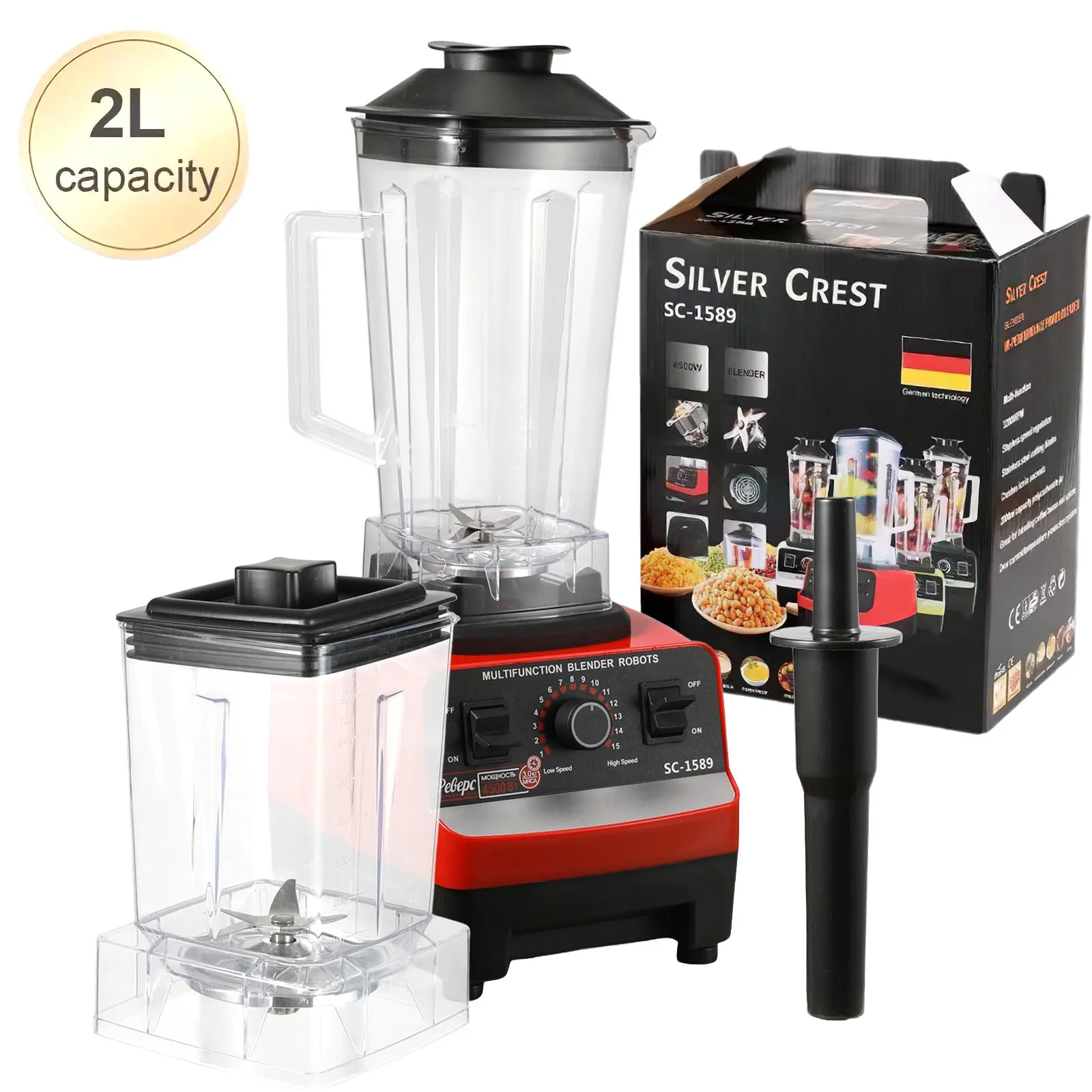 LICUADORA PROFESIONAL DE 2000W, 2L, PARA HACER SMOOTHIES