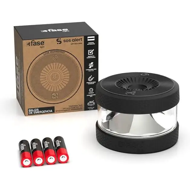 LUZ EMERGENCIA COCHE HOMOLOGADO DGT - BALIZA V16 NEGRO