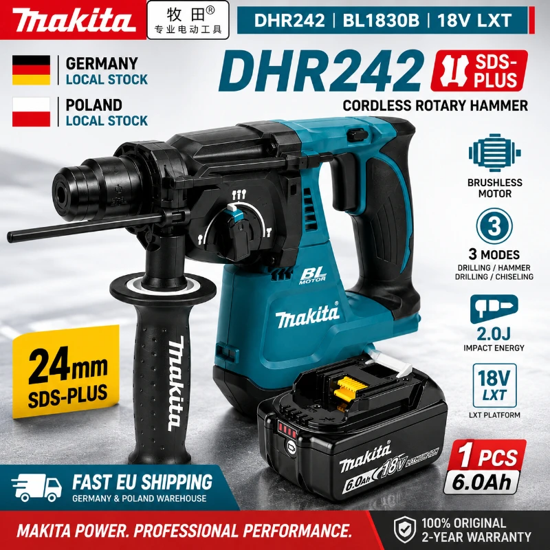 MARTILLO PERFORADOR MAKITA DHR242 18V - DESCUENTO 65%