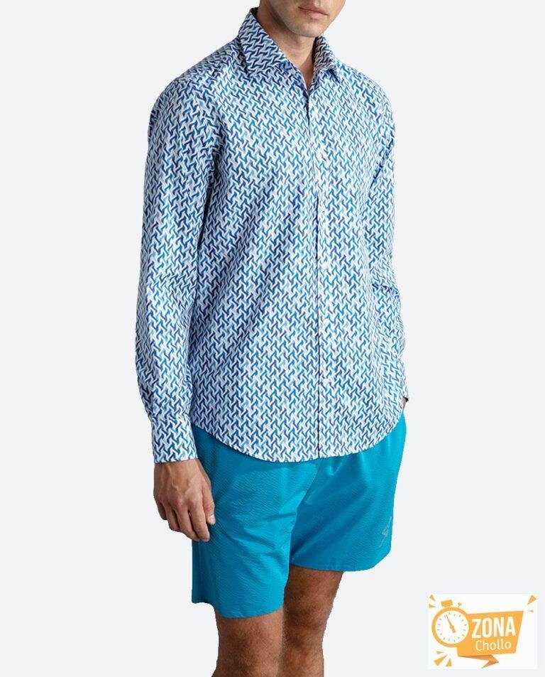 Camisa de hombre sport manga larga estampada motivos fantasía — 48,00€ € -80%