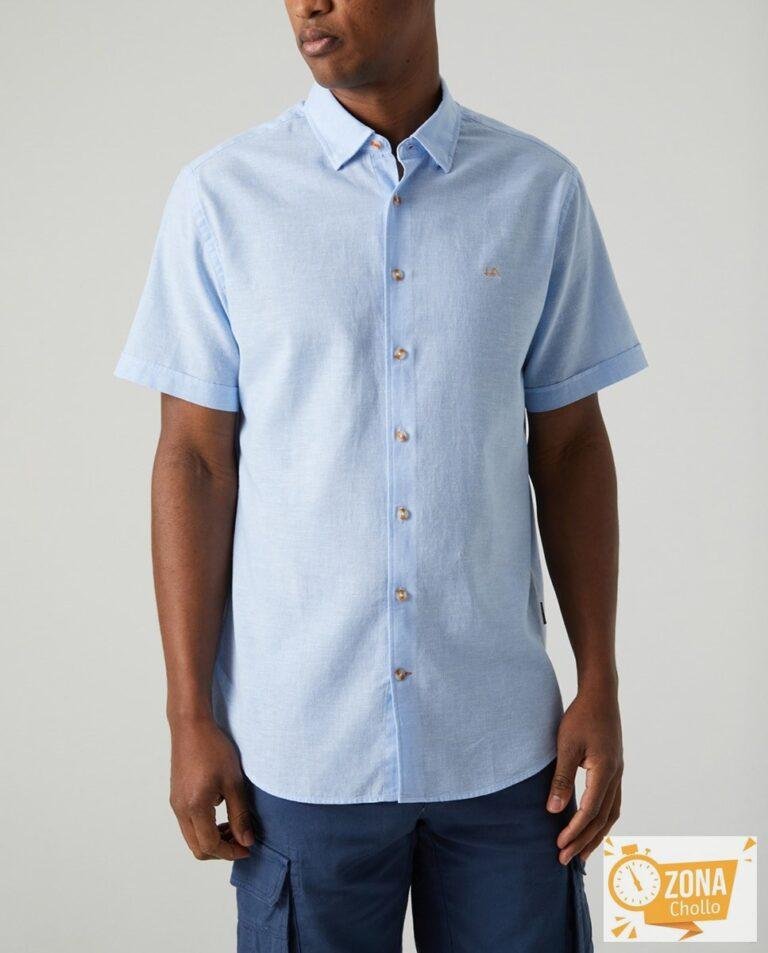 Camisa de hombre de lino de manga corta — 18,00€ € -80%