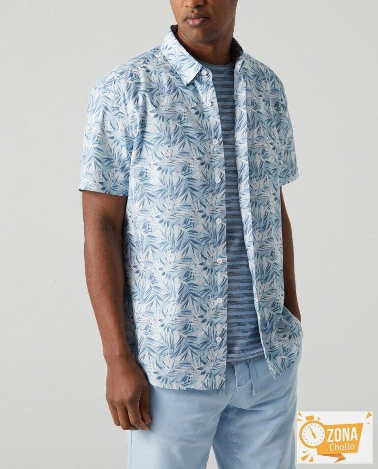 Camisa de hombre con estampado vegetal — 18,00€ € -80%