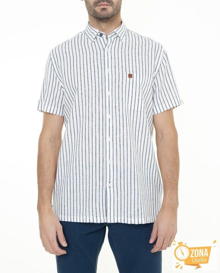 Camisa manga corta rayas finas de hombre — 15,00€ € -81%