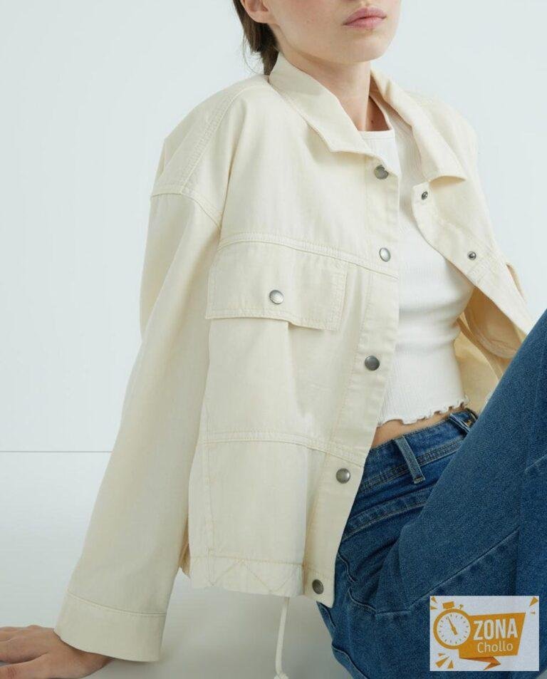 Chaqueta corta de mujer estilo cargo algodón — 23,00€ € -81%