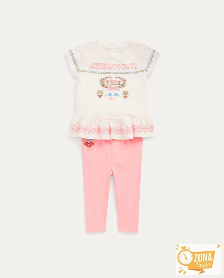 Conjunto de bebé niña en rosa con dibujo frontal — 18,90€ € -82%