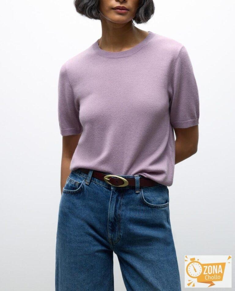 Jersey de mujer con cuello caja y manga corta — 12,00€ € -76%