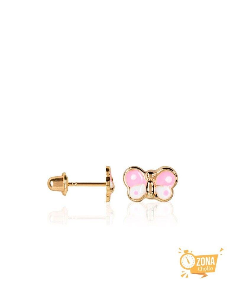 Pendientes niño Papillon rosa oro — 49,95€ € -77%