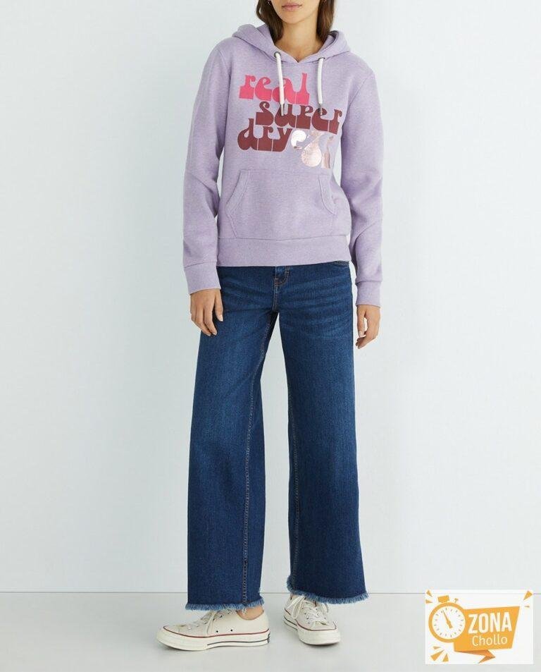 Sudadera de mujer con capucha 70s Retro Font Graphic — 26,00€ € -71%