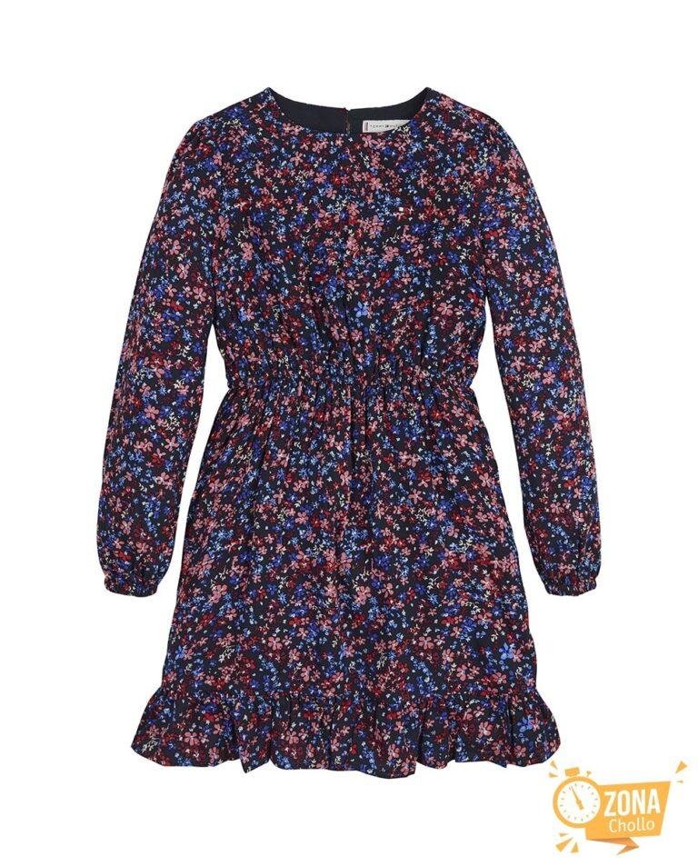 Vestido de niña fluido con estampado de flores — 17,00€ € -81%