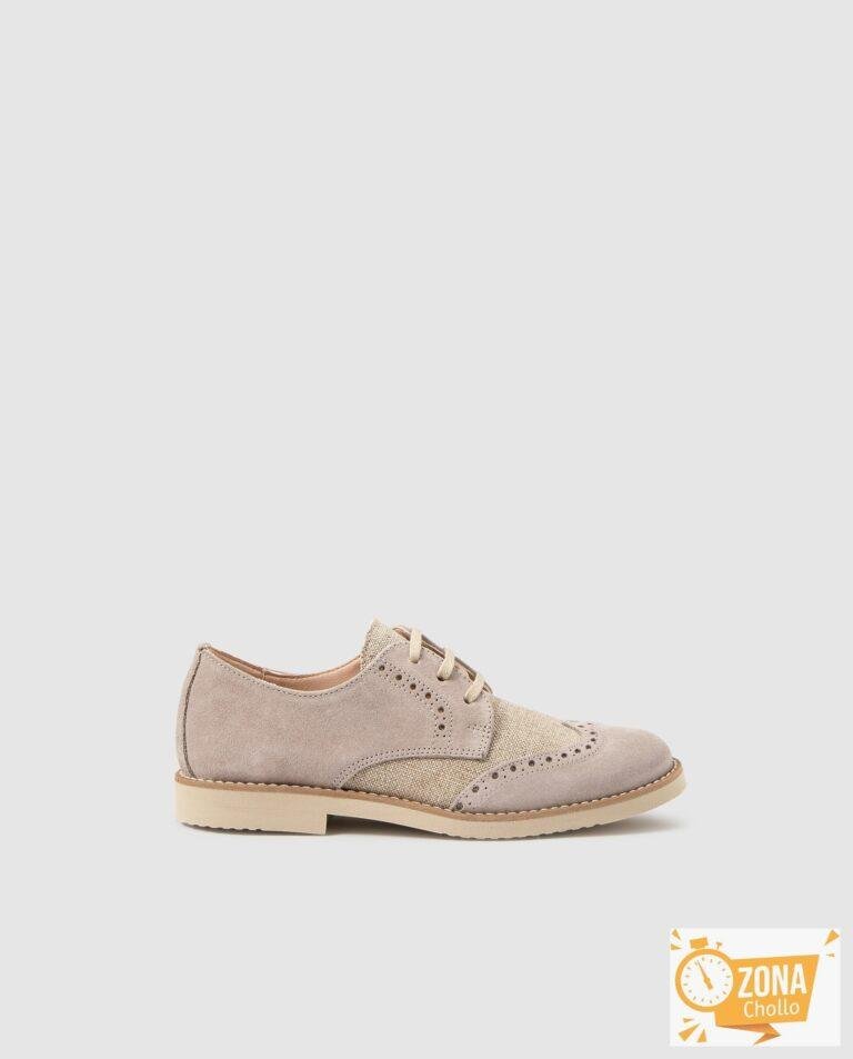 Zapatos de comunión de niño Tizzas de color topo con cordones — 11,00€ € -80%