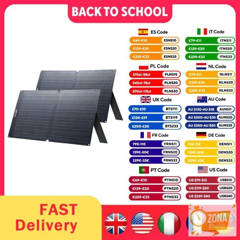 Panel Solar ALLPOWERS SE100 de 100W/200W, Monocristalino, Plegable… — 111,39 €