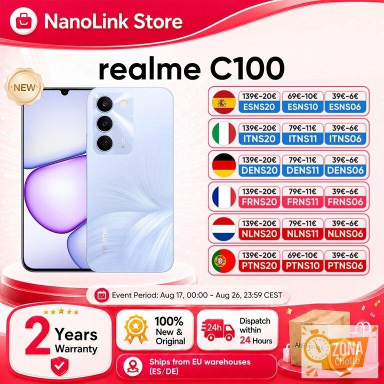Teléfono Inteligente Original realme C100 5G, Versión EU, Batería de… — 137,23 €