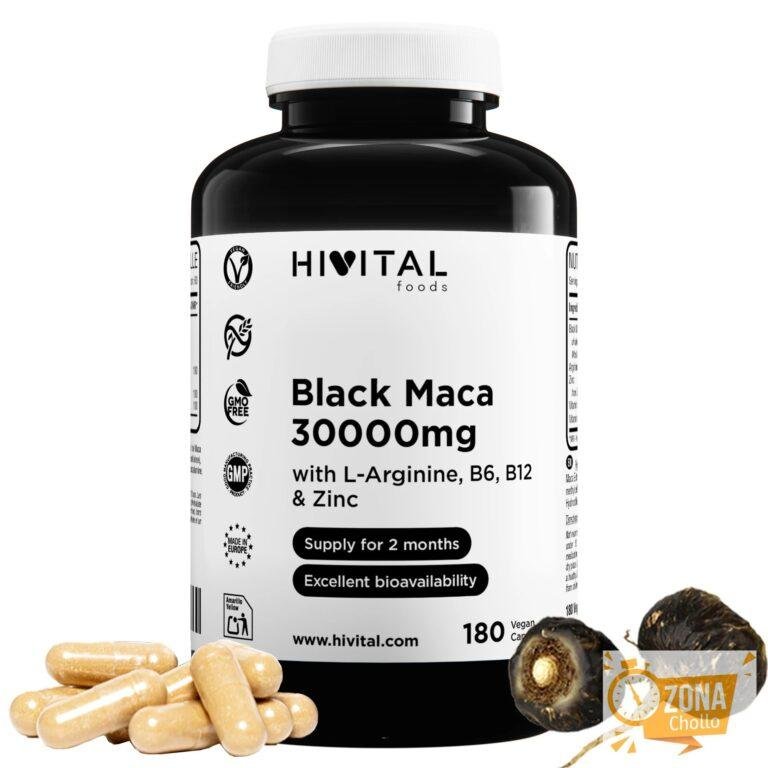 Maca Negra 30000 mg .180 cápsulas veganas. Hivital — 19,04 €