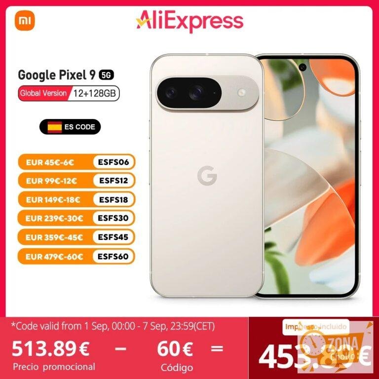 Google Pixel 9 5G Versión Global Google Tensor G4 Pantalla AMOLED… — 513,89 €