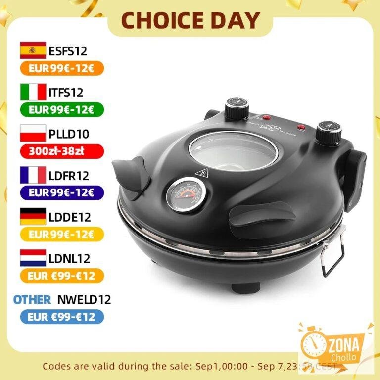 Máquina para Hacer Pizza Eléctrica Klaif, 420 ℃ Placa de Piedra… — 40.99 EUR €