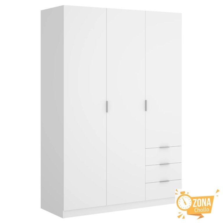 Dekit Armario 3 Puertas y 3 Cajones – ESSEN – 184x121x52 – Blanco… — 175,99 €