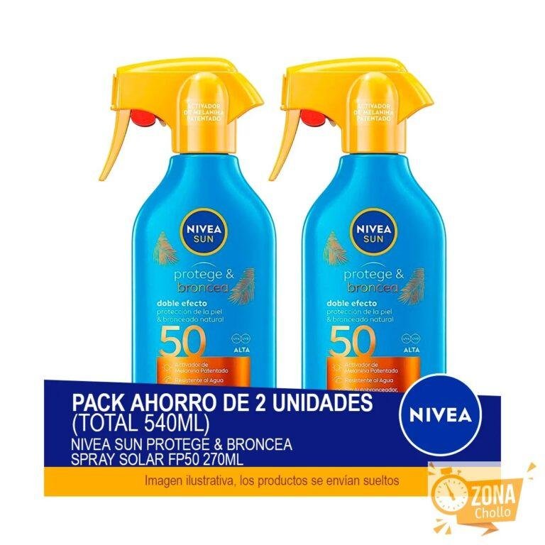 NIVEA SUN Protege & Broncea Spray Solar FP50 270ml – Pack ahorro de… — 25,80 €