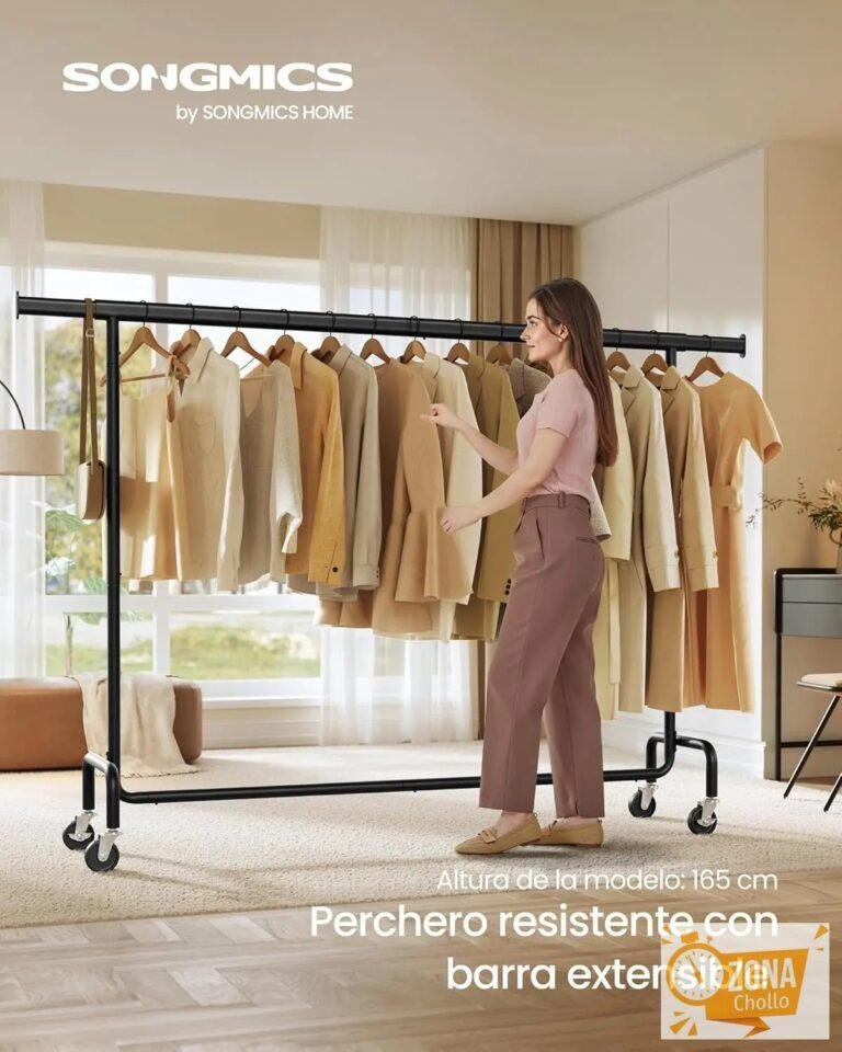 Burro Ropa con Ruedas, Perchero Burro Extensible con Carga Pesada… — 27,45 €